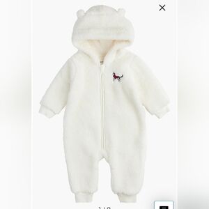 NEW PETIT LEM Holiday kids Baby Sherpa fuzzy Husky Pup Romper